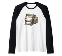 Truth Printing Press Vintage Free Press Journalism Raglan Baseball Tee