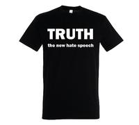 Truth - The New Hate Speech! - Mens Childhood Themed T-Shirt Available in 12 Stylish Colours, Funny Male Tee Black