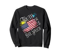 Truth The New Hate Speech Politically Correct Grungy US Flag Sweatshirt