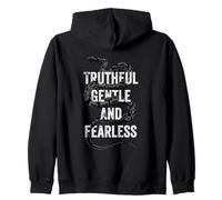 Truthful Gentle Fearless Inspirationa Mindful Strength Snake Zip Hoodie