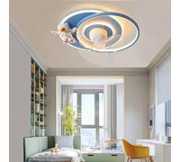 Trutipon Modern Ceiling Fan with Unlimited dimming Ceiling Light, Children's Room Astronaut 360 ° Rotation with Remote Control Fan Light, LED Ultra Quiet Bedroom Fan Ceiling Light(Blue)