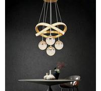 Trutipon Modern Hanging Pendant Light with 3 Color Changing LED Height Adjustable 4-Ball Crystal Hanging Lamp Made of Wrought Iron and Acrylic Suitable for Dining Rooms Living Rooms and Kitchens