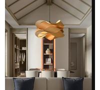 Trutipon Modern Pendant Light Creative Design Handmade Natural Wood Veneer Hanging Lights Wabi Sabi LED Minimalist Decorative Lamp Suitable For Tea House Restaurant Corridor Balcony Lighting