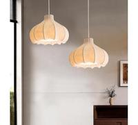 Trutipon Retro Pendant Light Japanese Silk Hanging Lights Creative Craftsmanship Wabi Sabi Style 50cm Living Room Ceiling Lighting Suitable for Dining Rooms Bedrooms and Study Rooms(50 * 35cm)
