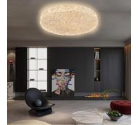 Trutipon Round LED Flush Ceiling Light, Full Spectrum Dimmable Modern Minimalist Ceiling Lamp Italian Style Ice Glass Resin Fixture with Gold Foil for Bedroom Living Room Hallway 40/50CM(40cm)