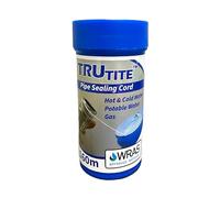TruTite™ WRAS Approved Pipe Sealing Cord - 160m for Hot or Cold Water and Gas, Plumbers Tape for Pipes and Fittings, Reliable Fast Action, White