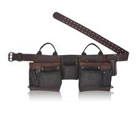 TRUTUCH Brown Combine Leather Tool Belt | 11 Pockets Carpenter Tool Bag | Tool Pouch | Handyman | Belts For Men | Drywall Tool Belt | Construction | Framers | Electrician