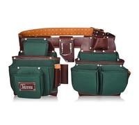 TRUTUCH Nylon and Leather Tool Belt | Framing Tool Bags | Leather Tool Belt | Nylon Tool Pouch | Carpenter Tool Belt | Construction | Framers | Electrician Tool Belt (Green)