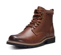 TruVeld - Men's motorcycle boots with combat style, lace up ankle design, great as riding shoes and dress boots, Brown, 28.0 cm