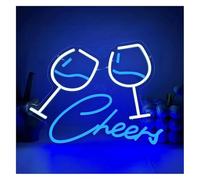 Truvix Neon Lights for neon Sign Illuminated Wine Glass,Powered, for Ideal for Party Wall Decor(Blue)