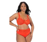 TruYou Womenswear Plus Size Curvy Strappy Floral Lace Underwire Bra Orange red 90F 832800525-90F