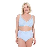 TruYou Womenswear Plus Size Curvy Strappy Scalloped Lace Cupless Underwire Bra Delicate Pale Blue 95E 837940710-95E