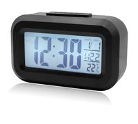 Truyuety Digital Alarm Clock, Digital Alarm Clock LED Display with Temperature Big LCD Digit Display and Battery Powered, Display Snooze Smart Brightness Sensor for Bedroom Home Office and Travel