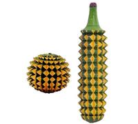 TRV Acupressure Wooden Massage Therapy Roller Set, Hand and Foot Massager, 2 Pieces