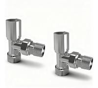 TRV Traditional Manual Angled Radiator Valves Set, 15mm x 1/2", Suitable for Radiators & Heated Towel Rail, Central Heating Design, for UK Central Heating System Modern Bathroom(Chrome)
