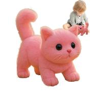 Trveqhk Cat Toy for Kids - Electric Realistic Cat Plush - Interactive Toy Figures for Girl Boys Home Offices Family Son Daughter Valentine's Day Mother's Day Thanksgiving