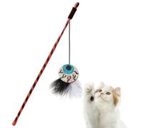 Trveqhk Cat Wand, Halloween Kitten Stick Toy, Training Cat Teaser Wand with Pumpkin Ghost for Hunting Simulation, Exercise, Outdoors, Indoors