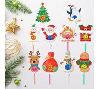 Trveqhk Christmas Lollipop Holder | Christmas Santa Claus Lollipop Paper Cards,Decorative Party Supplies for Sugar-Loaf Chocolate Winter Home Event Classroom Birthday Wedding Holiday