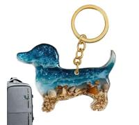 Trveqhk Dachshund Bag Charm | Sea-Themed Cute Dachshund Dog Keychain,with Card Cute Ornament Pendant for Backpack Handbag Accessory Schools, Outdoor Travel