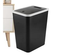 Trveqhk Garbage Can with Lid,Rubbish Container - Slim Modern 13L Recycling Bin with Press Top for Home Kitchen Bathroom Bedroom Living Room