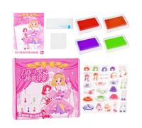 Trveqhk Girls Stamp Dress up Book, Stamp Toy Princess Costumes Pretend Play, Travel Play Set Colorful Girls Costumes Game for Birthday Easter Thanksgiving Activities