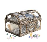 Trveqhk Pirate Treasure Box Clear | Treasures Collection Storage Chest - Portable Vintage Box Container for Girl Halloween Carnivals Trinkets Candy Boy Stage Props Keepsakes Home
