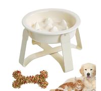 Trveqhk Slow Feeding Dog Bowl - Ceramic Metal Interactive Dog Food Bowls | Dish Feeder with Iron Stand for Kitchen Daily Home Indoor Apartment Outdoor Travel Dining Puppy Healthy Eating