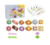 Trveqhk Toddler Threading Toys - Preschool Learning Game - Fine Motor Skills Fruit Veggie Lacing Toy for Boys Girls Toddler Kids Classroom Home Travel Car Road Trip