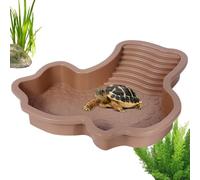 Trveqhk Tortoise Pool | Tortoise Water Bowl with Ramp - Bathing Pool with Ramp, Aquarium Decor Pet Supplies, Food Bowl for Amphibians, Frogs, Lizards, Snakes