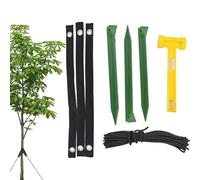 Trveqhk Tree Stake Kit | Weather-Resistant Tie-Down - Tree Stakes and Supports for Leaning Trees | for Against Bad Weather Wind Protection Trampoline Shed Greenhouse Canopy