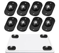 TRVL FIELDER Self Adhesive Mini Caster Wheels, Ball Casters for Kitchen Appliance, 360° Swivel Universal Wheel Roller Castors, Sticky Pulley for DIY, Trash Can, Small Appliance (8, Black)