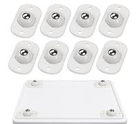 TRVL FIELDER Self Adhesive Mini Caster Wheels, Ball Casters for Kitchen Appliance, 360° Swivel Universal Wheel Roller Castors, Sticky Pulley for DIY, Trash Can, Small Appliance (8, White)