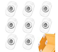 TRVL FIELDER Self Adhesive Mini Caster Wheels, Ball Casters for Kitchen Appliance, 360° Swivel Universal Wheel Roller Castors, Sticky Pulley for DIY, Trash Can, Small Appliance (8, Clear)