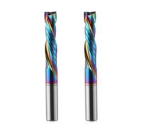Trvoxviq 2 Pack Spiral Router Bits 2 Flutes CNC End Mill, 8mm Shank Up Down Cut Compression Bit with DLC Coating, Tungsten Steel CNC Bit Milling Cutter Tools for Woodworking Engraving (8X35mm,2 PCS)