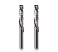 Trvoxviq 2 PCS Spiral CNC Router Bits, 8mm Shank, 8mm Cutting Diameter, 35mm Cutting Length, Up Down Cut, Solid Carbide, For Wood MDF Engraving