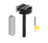 Trvoxviq CNC Spoilboard Surfacing Router Bits 1/4'' Shank Wood Planer Bit Surfacing Bit with 2+2 Indexable Inserts, Carbide Milling Cutter Slab Flattening Planning Bit for Woodworking Engraving