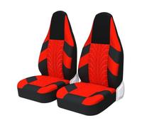 TRVQOT 2pc Front High Bucket Sport Version Seat Covers Protector Cushion Universal Size For Most Cars RED/GRAY/BLACK Car Seat Covers(RED)