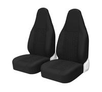 TRVQOT 2pc Front High Bucket Sport Version Seat Covers Protector Cushion Universal Size For Most Cars RED/GRAY/BLACK Car Seat Covers(BLACK)