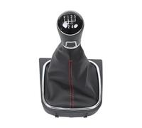 TRVQOT Car Gearshift Shifter Knob for VW for Golf 5 for Golf 6 R32 for GTI 2004-2009 5/6 Speed MT Gear Shift Knob Lever Shifter Gaiter Boot Auto Gear Shift Knob(5 Speed Black A)