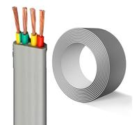 TRVVB Flat Cable, 0.75mm² / 1.0mm²,1.5 Mm²/2.5mm²Multi-Conductor, PVC Insulated, Flexible Electrical Cable for Indoor & Outdoor Use, Ideal for Power Distribution, 25FT/50FT/100FT(25ft,2.50mm2-4C)