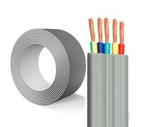 TRVVB Flat Cable,25/50/100ft，5/6 Core Pure Copper ，PVC Insulated, Flexible Electrical Cable for Indoor & Outdoor Use，Power Wiring，Signal，Automated Systems，Elevators, Cranes(100ft,0.75mm2-6C)