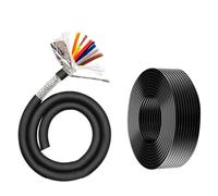 TRVVP High-Flex Drag Chain Cable, Oxygen-Free Copper Fine Stranded Wire，Flexible PVC Insulated Shielded Multi-Core Wire for CNC, Robotics, Conveyors and Automation Equipment(25ft,0.20mm²-6C)