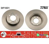 TRW 2 X BRAKE DISC DF1031 FOR RENAULT