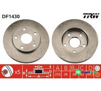 TRW 2 X BRAKE DISC DF1430 FOR TOYOTA