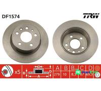 TRW 2 X BRAKE DISC DF1574 FOR MERCEDES-BENZ