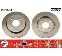 TRW 2 X BRAKE DISC DF1654 FOR FORD