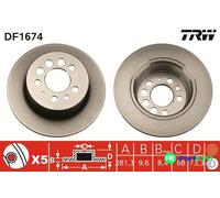 TRW 2 X BRAKE DISC DF1674 FOR VOLVO