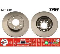 TRW 2 X BRAKE DISC DF1689 FOR VOLVO