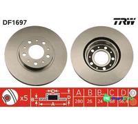 TRW 2 X BRAKE DISC DF1697 FOR VOLVO
