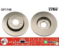 TRW 2 X BRAKE DISC DF1748 FOR LADA